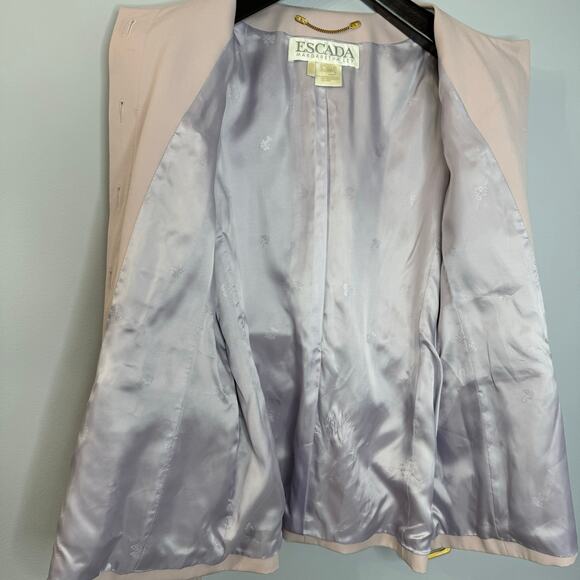 ESCADA Wool Jacket Lavender Buckle Belted Safari Classic Mature Women's 44 L - Picture 11 of 16